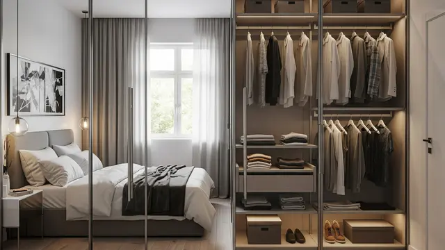 Desain Walk-In Closet di Kamar Sempit