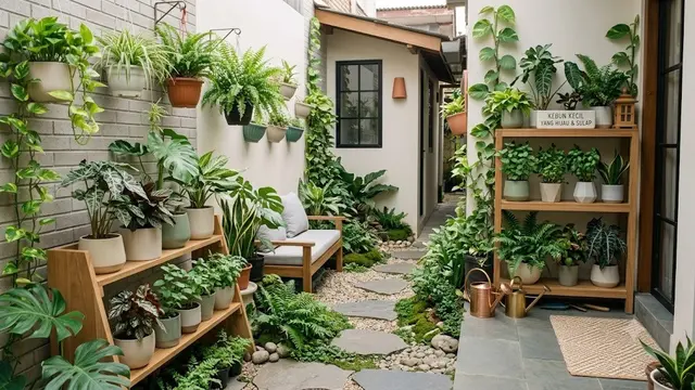 Sulap Area Samping Rumah Menjadi Jalur Hijau yang Sejuk (AI Generated)