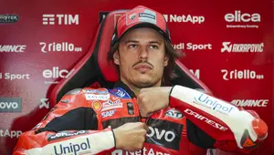 Momen Nicolo Bulega gantikan Marc Marquez pada MotoGP Portugal. (PATRICIA DE MELO MOREIRA / AFP)