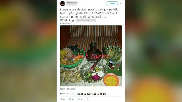 Aneka rupa cara pemasaran benda dan jasa gaib via online.
