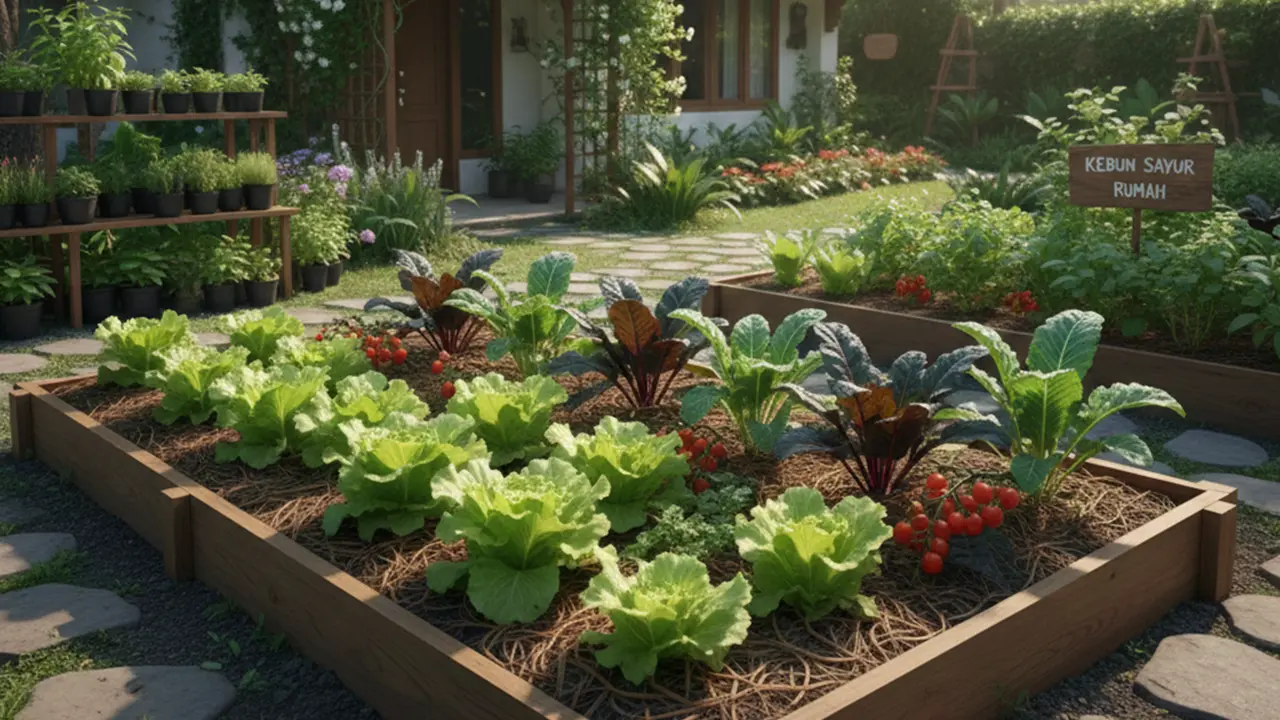 ilustrasi kebun sayur