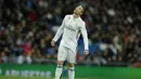 Bintang Real Madrid, Cristiano Ronaldo berada dibelakang Lionel Messi dan Luis Suarez dalam kejar mengejar koleksi gol, sejauh ini Ronaldo telan mencetak 12 gol hingga pekan ke-19 La Liga. (AP/Paul White)
