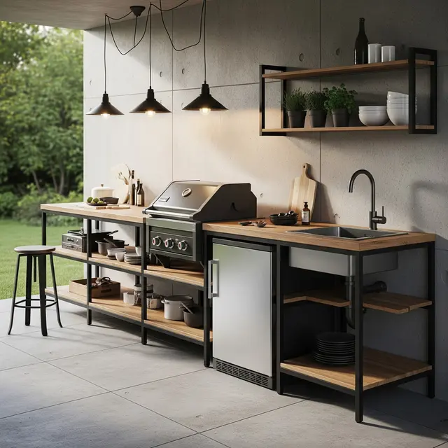 Desain Dapur Outdoor di Belakang Rumah Ukuran 2x4 Meter