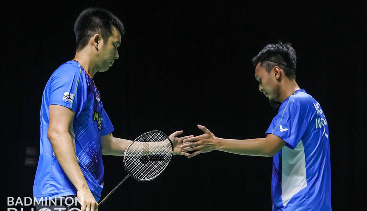 Ganda putra Indonesia, Mohammad Ahsan/Hendra Setiawan harus angkat koper lebih dulu dari Indonesia Masters 2021 setelah disingkirkan ganda Jepang, Takuro Hoki/Yugo Kobayashi. (Badminton Photo/Erika Sawauchi)