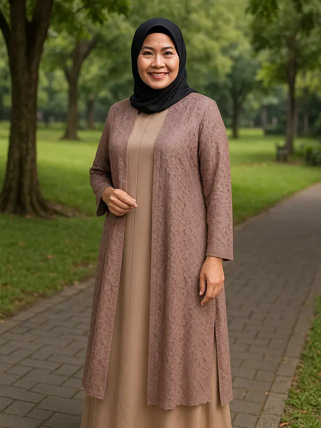 7 Model Gamis Kekinian Buat Usia 40 sampai 50 Tahun Agar Tetap Fresh dan Stylish