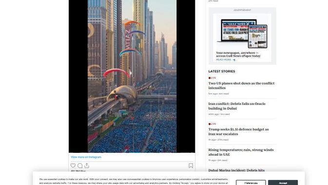 Cek Fakta Liputan6.com klaim video masyarakat Dubai demonstrasi menuntut pengusiran pangkalan militer AS dari Arab