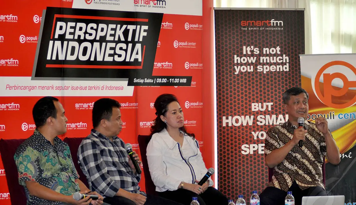 Suasana diskusi Perspektif Indonesia yang bertajuk "Mencari Jalan Keluar dari Kasus Batam" di Jakarta, Sabtu (22/11/2014). (Liputan6.com/Miftahul Hayat)