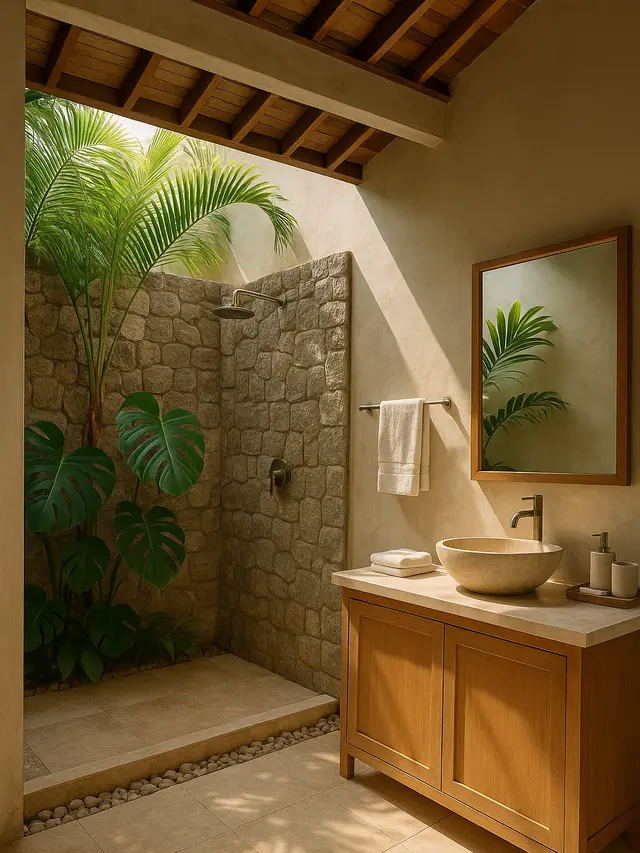 Inspirasi Kamar Mandi Semi Outdoor