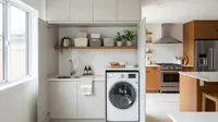Trik Menata Area Cuci di Dapur Terbuka agar Tidak Terlihat Berantakan/Foto: AI Generated