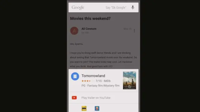 Now On Tap pada Google Marshmallow