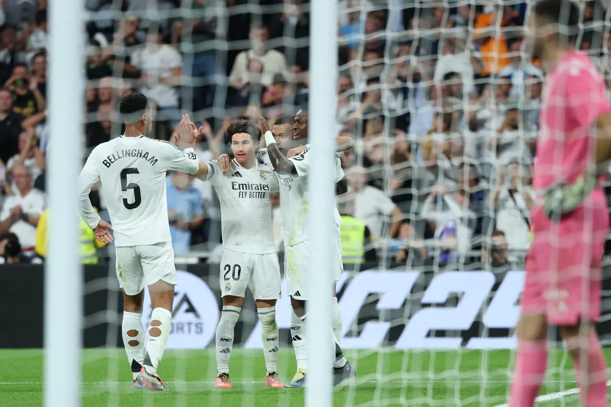 Selebrasi Real Madrid kala menghajar Espanyol 4-1