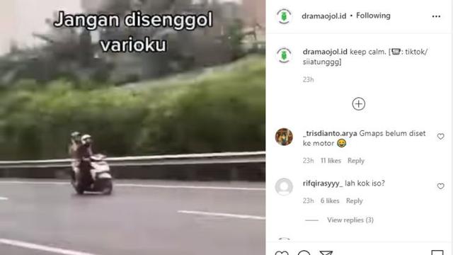 Viral Pemotor Nekat Masuk Jalan Tol (Ist)