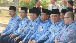 Plt Gubernur DKI Jakarta Basuki Tjahaja atau Ahok saat menghadiri persemian logo baru Transjakarta, Senin (10/11/2014) (Liputan6.com/Herman Zakaria)
