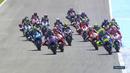 Pebalap Movistar Yamaha, Valentino Rossi, memimpin sejak start balapan MotoGP Jerez di Sirkuit Jerez, Spanyol, Minggu (24/4/2016). (Bola.com/Twitter/MotoGP)