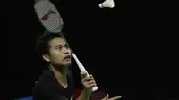 Pasangan Indonesia, Tontowi Ahmad/Lilyana Natsir, saat melawan wakil Cina, Zheng Siwei/Huang Yaqiong, pada laga Indonesia Masters 2019 di Istora, Jakarta, Minggu (27/1). Tontowi/Liliyana kalah 21-19, 19-21, 16-21. (Bola.com/M Iqbal Ichsan)