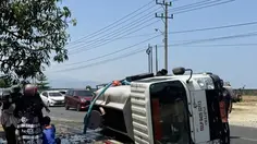 Mobil Damkar Terguling dan Petugas Terlempar Saat ke Lokasi Kebakaran