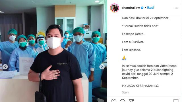 Chandra Liow Juga Sempat Alami Badai Sitokin Hingga Kritis dan Putusa Asa. (instagram.com/chandraliow)