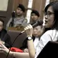 Terdakwa Jessica Kumala Wongso memberi keterangan dalam sidang ke-26 kasus tewasnya Wayan Mirna Salihin dengan agenda pemeriksaan terdakwa di Pengadilan Tipikor, Jakarta, Rabu (28/9). (Liputan6.com/Helmi Afandi)