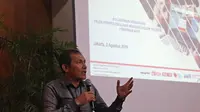 Wakil Ketua KPK Saut Situmorang menjadi pembicara dalam diskusi publik di Gedung KPK, Jakarta, Jumat (2/8/2019). Diskusi mengangkat tema "Pantang Absen LHKPN" terkait seleksi Calon Pimpinan KPK yang tengah berlangsung. (Liputan6.com/Herman Zakharia)