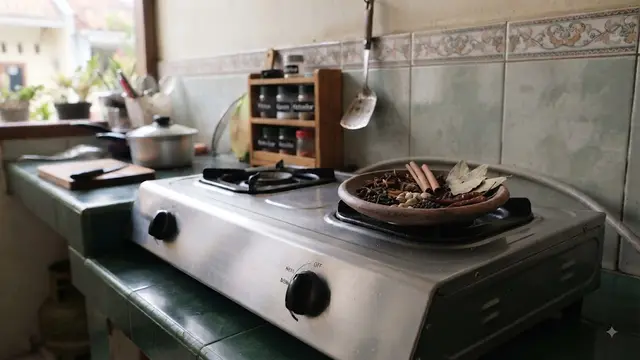 enda yang Tidak Boleh Disimpan di Atas Kompor Seperti Rempah dan Bumbu Kering