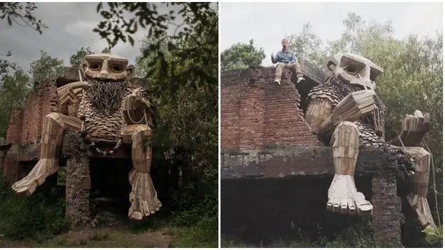 Pria Ini Buat Patung dari Kayu di Hutan, 6 Hasilnya Keren Banget