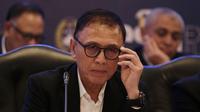 Ketua Umum PSSI, Mochamad Iriawan, memberikan keterangan usai KLB PSSI di Hotel Shangri-La, Jakarta, Minggu (2/11/2019). Iwan akan memimpin PSSI selama empat tahun, dari 2019 hingga 2023. (Bola.com/M Iqbal Ichsan)
