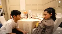 Bertemu di acara ulang tahun, King Faaz dan Arsy Hermansyah bikin gemas. (Sumber: YouTube/The Hermansyah A6)