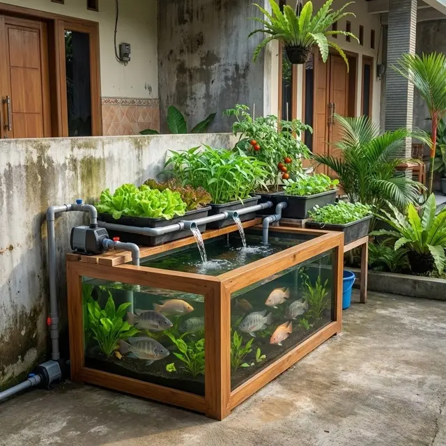 Model Kebun Mini di Teras Cor Tanpa Tanah