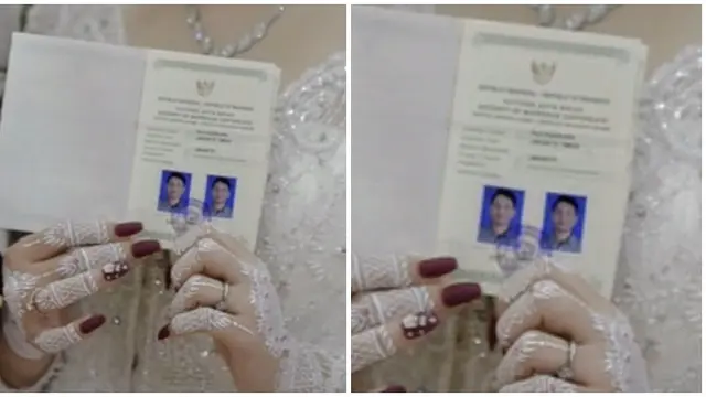 Pamer Buku Nikah, Foto Pasangan Pengantin Ini Bikin Warganet Salah Fokus