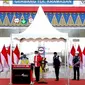 Presiden Joko Widodo (Jokowi) meresmikan Jalan Tol Kayu Agung-Palembang, Ogan Ilir, Palembang, Selasa (26/1/2021).