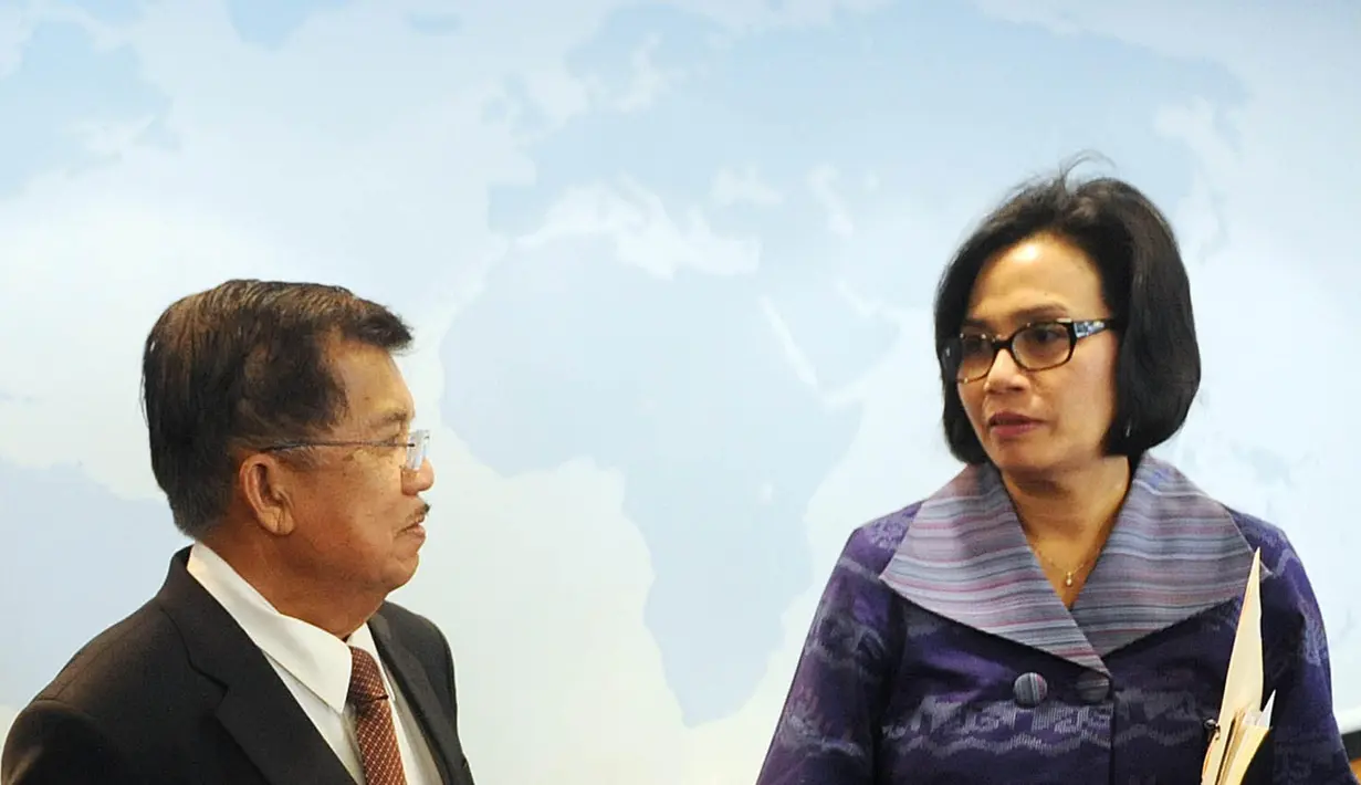 Wapres Jusuf Kalla bertemu dengan Managing Director Bank Dunia, Sri Mulyani di Washington DC, Amerika Serikat, (1/4). KTT Keamanan Nuklir digelar khususnya terkait kemungkinan senjata nuklir dimiliki atau jatuh ke tangan teroris.(Tim Media Wapres)