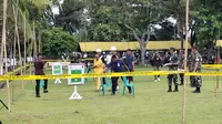 Rekonstruksi kasus tiga anggota polisi di Lampung tewas ditembak oleh oknum prajurit TNI AD. Foto : (Liputan6.com/Ardi).