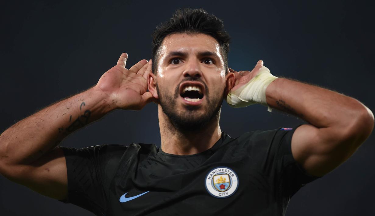 1. Sergio Aguero (Argentina) - Mencetak 23 gol pada semua ajang bersama Manchester City. (AFP/Filippo Monteforte)