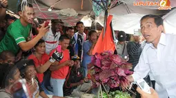[FOTO] Ekspresi Jokowi Saat Blusukan di Pasar Yotefa Papua