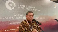 Alternate Chair ASEAN BAC Bernardino Vega dalam RCEP Roundtable Dialog, di Hotel Sultan, Senayan, Jakarta, Rabu (6/9/2023). Forum ini merupakan bagian dari KTT ASEAN 2023. (Arief/Liputan6.com)