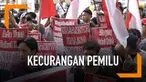 Tolak pemilihan curang di luar negeri, Pemuda Merah Putih unjuk rasa depan KPU. Mereka menuntut KPU mengusut kasus tersebut.