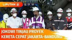 Presiden Joko Widodo meninjau Terowongan Dua, proyek kereta cepat Jakarta-Bandung KCJB, di Purwakarta, Jawa Barat. Presiden berharap kereta cepat Jakarta-Bandung dapat beroperasi pada Juni 2023.