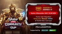 Live Streaming Vidio Community Cup Season 17 PUBGM Series 17 Malam Ini. (Sumber : dok. vidio.com)