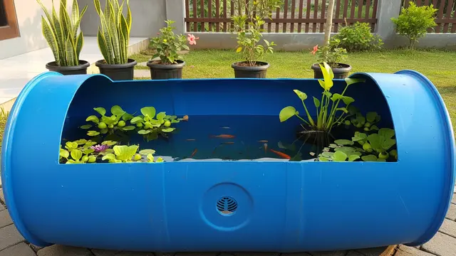 Model Kolam Ikan dari Drum Bekas/Ilustrasi AI