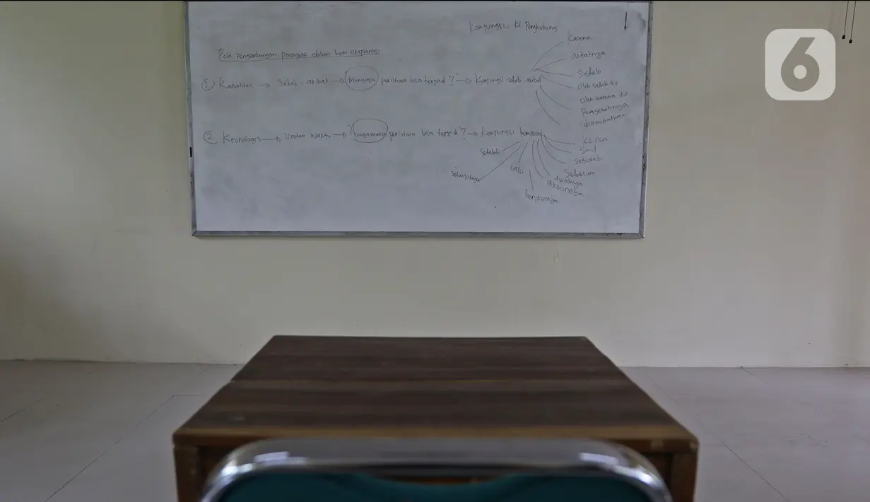Suasana SMPN 2 Depok, Pancoran Mas, Depok, Jawa Barat, Jumat (19/11/2021). Pemkot Depok menghentikan sementara pelaksanaan PTMT seluruh sekolah di kawasan Pancoran Mas hingga 29 November 2021 akibat terjadinya penambahan kasus COVID-19 yang berasal dari klaster PTMT. (Liputan6.com/Herman Zakharia)