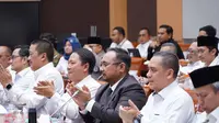 Rapat Kerja Menteri Agama Yaqut Cholil Qoumas dan jajarannya dengan Komisi VIII DPR RI di Senayan, Jakarta soal biaya haji 2024. (Foto: Liputan6.com/Kemenag)