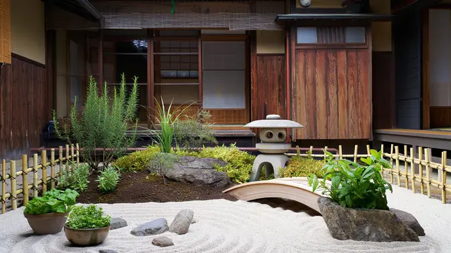 Ide Kebun Produktif ala Rumah Jepang di Desa (AI)