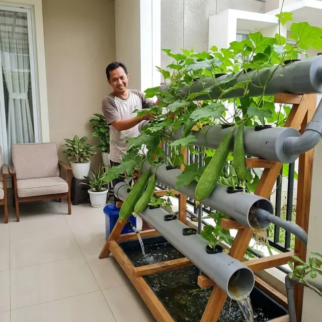 Menanam Oyong dengan Instalasi Paralon Diameter Besar