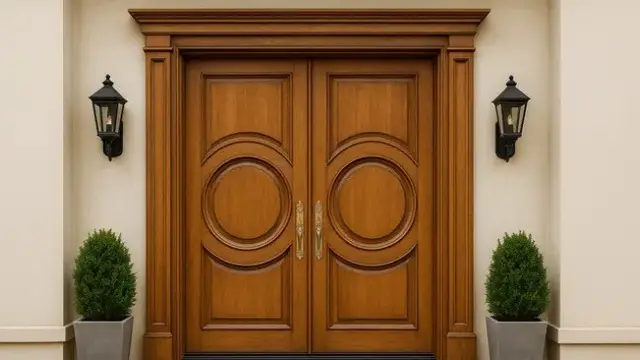 Inspirasi Model Pintu Kupu Tarung Kayu Jati (created by AI)