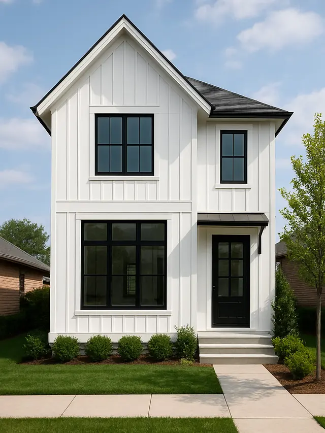 Rumah Minimalis Putih dengan List Hitam