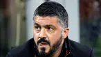 Ekspresi pelatih AC Milan, Gennaro Gattuso saat pertandingan antara AC Milan melawan Arsenal pada leg pertama 16 besar Liga Europa, di San Siro, Milan, Italia, Kamis (8/3). AC Milan takluk 0-2 dari Arsenal. (AP Photo/Luca Bruno)