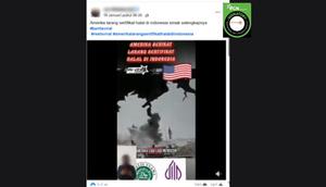 Tangkapan layar klaim Amerika Serikat melarang sertifikat halal di Indonesia yang beredar di Facebook.