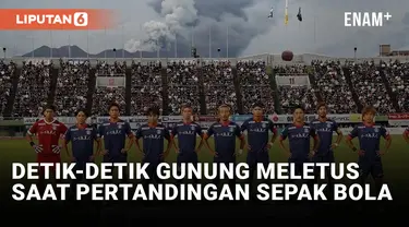 Gunung Meletus saat Pertandingan Sepak bola