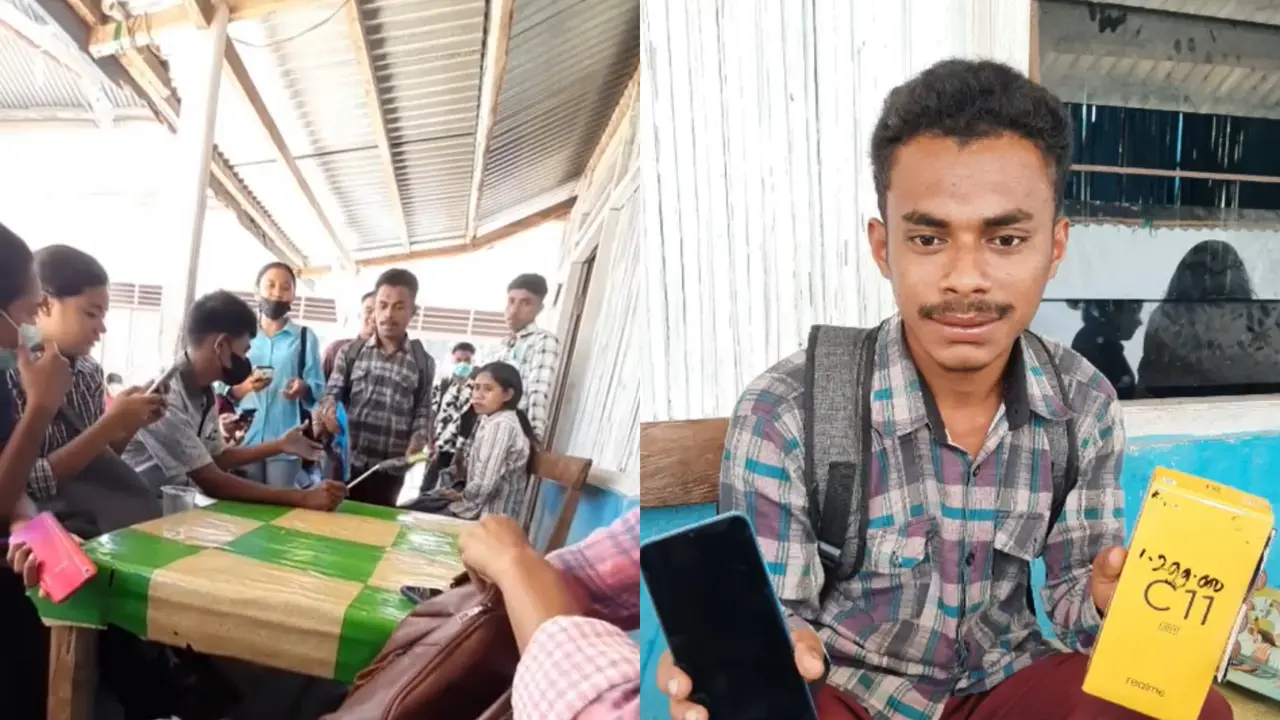 Potret haru teman sekelas belikan ponsel untuk temannya yang membutuhkan.