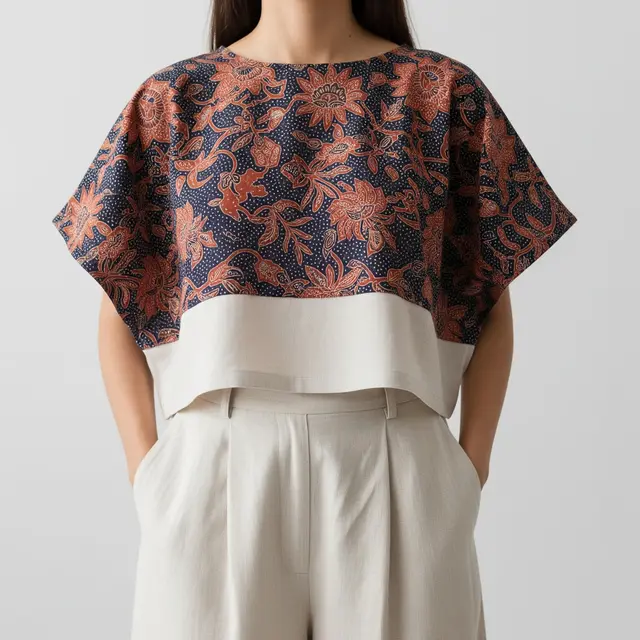 9 Model Batik Lengan Dolman Crop Top Santai, Pilihan Gaya Kekinian